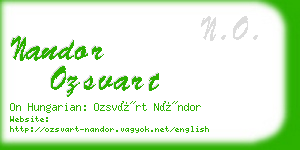 nandor ozsvart business card